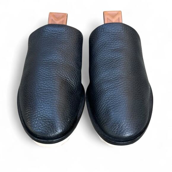 Mercedes Castillo Teah Black Leather Mules Shoes Lug Sole Minimalist Fall 6 - Picture 3 of 13